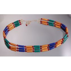 Antiquities-inspired Polymer Tube Bead Collar