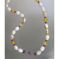 Amethyst and Serpentine Bead Necklace