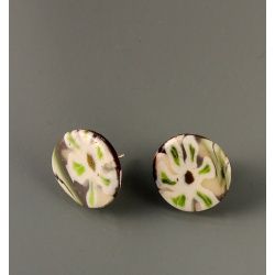 White Blossom Dot Post Earring