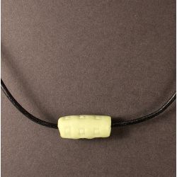 Carved Polymer Jade Bead Leather Necklace