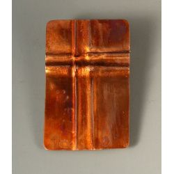 Folded Copper Rectangular Brooch