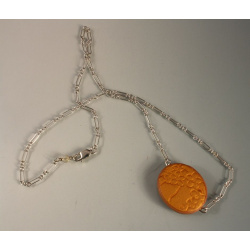 Botanical Ghost Image Oval on Chain