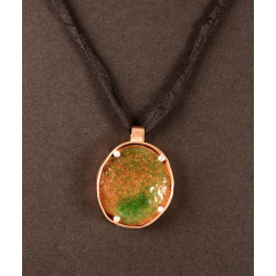 Green enamelled copper disc