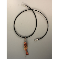 Copper fish-on-a-hook pendant