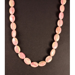 Rhodochrosite Oval Bead Necklace