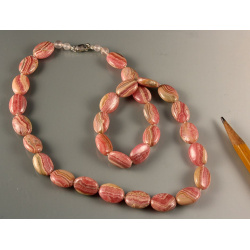 Rhodochrosite Oval Bead Necklace