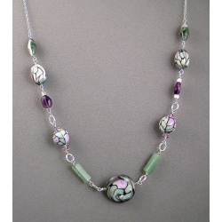 Stained Glass-look Polymer Chain Necklace