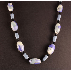 Blue Watercolor Bead Necklace