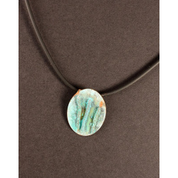 Green patina copper oval with 3 twigs