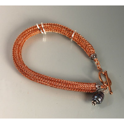Viking Knit Bracelet with 3 Sterling Rings