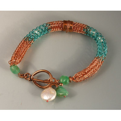 Viking Knit Bracelet with Pearls
