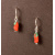 Tiny red rosebud earrings